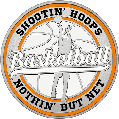 White "Basketball" with Orange Outer Circular Borders